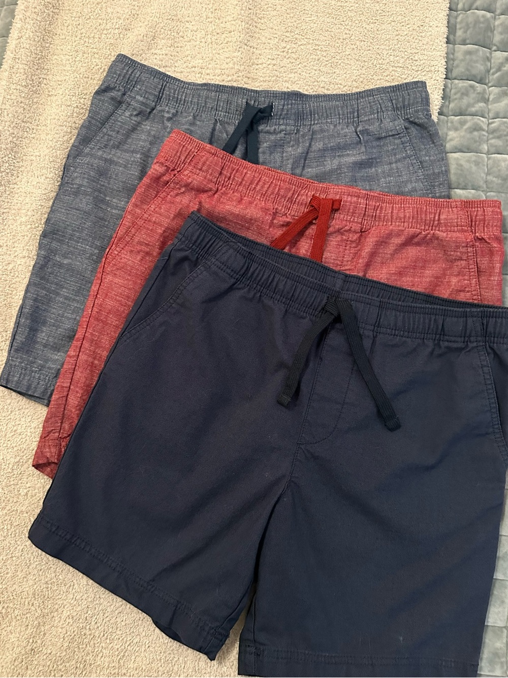 Mens S Goodfellow & Co 7" E-Waist Pull-On Shorts Bundle 3 Pairs Red Blue